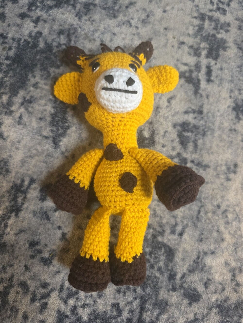 Handmade Yellow & Brown Crochet Giraffe Plush - Soft Stuffed Animal - Picture 3 of 3